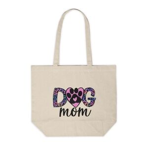 Dog Mom Animal Print Custom Canvas Tote Bag